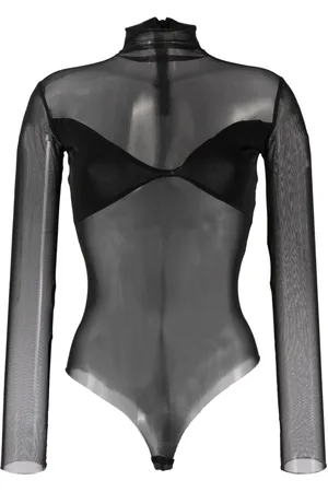 Atu Body Couture Body semitranslúcido con cuello alto