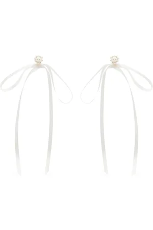 Simone Rocha Pendientes con lazo y detalle de perlas