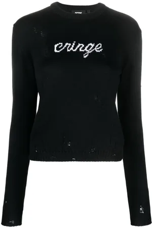 GCDS Jersey Cringe Sweater con efecto envejecido