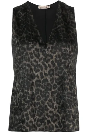 BLANCA Top Tamaya con estampado de leopardo