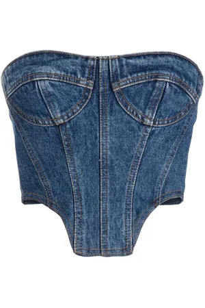 DAVID KOMA Top corto vaquero estilo bustier