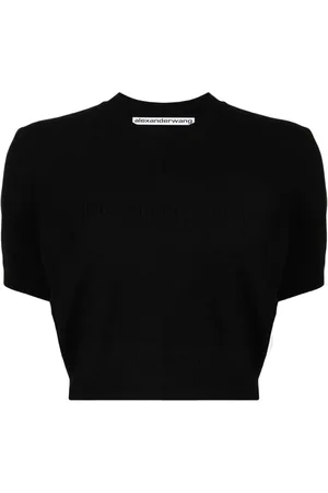 Alexander Wang Top corto con logo bordado