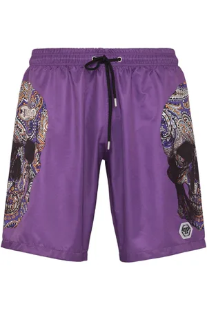Philipp Plein Bañador con motivo de calavera