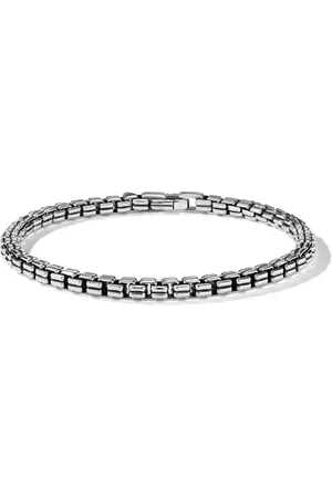 David Yurman Pulsera de cadena Double Box de 4 mm en plata de ley
