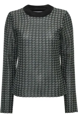 J.W.Anderson Top a cuadros con cuello redondo
