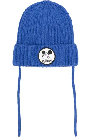 Mini Rodini Gorro de canalé con parche del logo