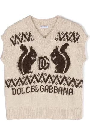 Dolce & Gabbana Chaleco de punto con logo de intarsia