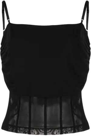 BLUMARINE Top semitraslúcido sin mangas