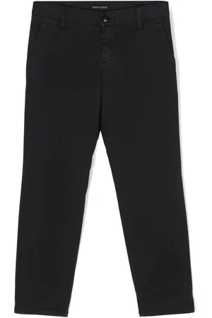 Emporio Armani Pantalones rectos con placa del logo Eagle