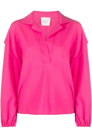ALYSI Blusa con solapa de muesca