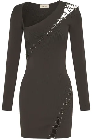 Nicholas Vestido Channing corto con cordones