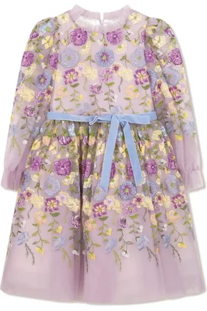 Marchesa Notte Vestido de tul con bordado floral