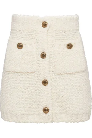 Prada Minifalda de bouclé con botones