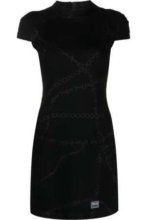 VERSACE Vestido con logo estampado