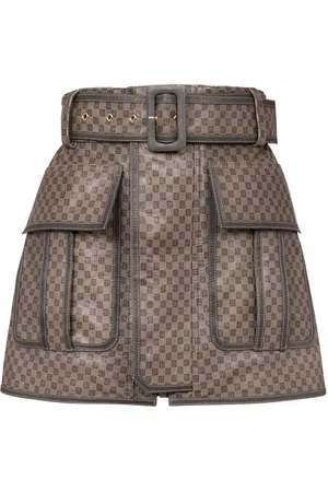 Balmain Minifalda con monograma estampado
