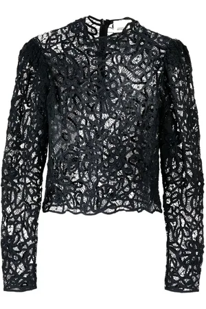 Isabel Marant Top Neline con encaje y manga larga