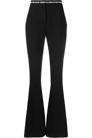 VERSACE Pantalones acampanados con cinturilla del logo