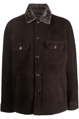 BARBA Sobrecamisa con cuello de pelo