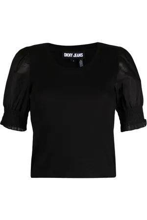 DKNY Top con cuello redondo y manga corta