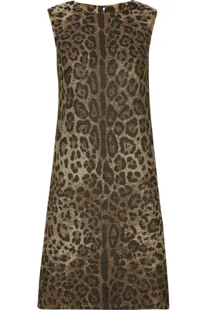 Dolce & Gabbana Vestido midi con motivo de leopardo