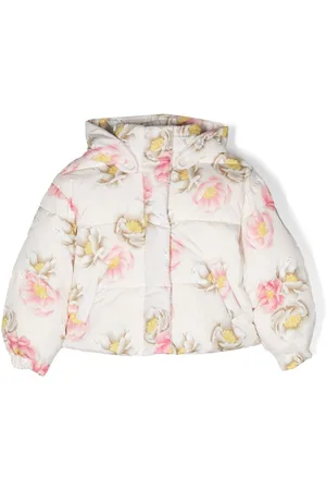 MONNALISA Plumífero con capucha y motivo floral