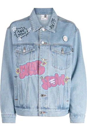 A Bathing Ape Chaqueta vaquera con estampado de grafiti