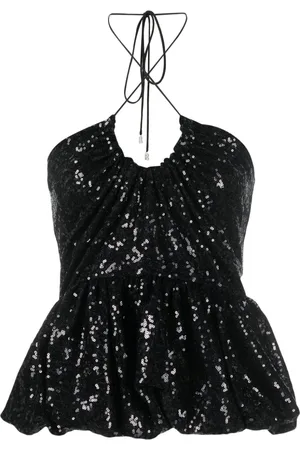 ROTATE Blusa con lentejuelas y cuello halter