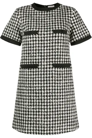 Moncler Vestido corto a cuadros en pied de poule