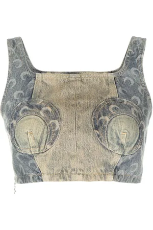 Marine Serre Top Regenerated tipo bustier
