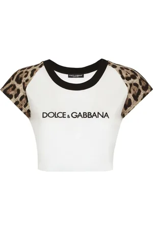 Dolce & Gabbana Camiseta corta con estampado de leopardo