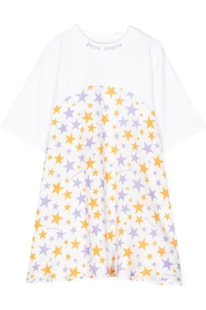 Palm Angels Vestido estilo camiseta con motivo de estrellas