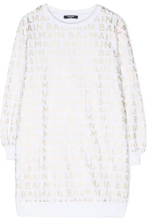 Balmain Vestido estilo sudadera con logo