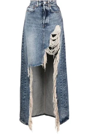 Vetements Falda vaquera con detalles rasgados