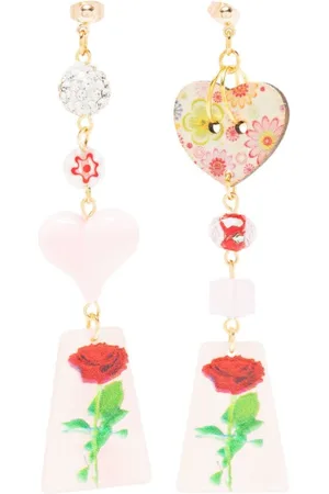 AMIR SLAMA Pendientes asimétricos con estampado floral