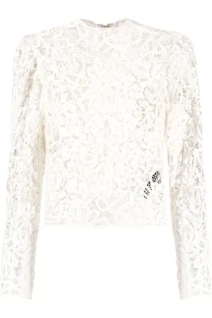 Isabel Marant Top Neline con encaje y manga larga