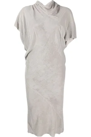 Rick Owens Vestido midi drapeado asimétrico