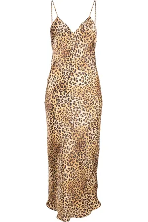 Gilda & Pearl Vestido midi Golden Hollywood con estampado de leopardo