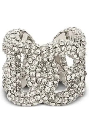 Dolce & Gabbana Anillo con logo y detalles de cristal