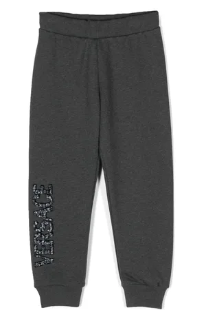 VERSACE Pantalones de chándal con aplique del logo