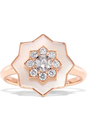 David Morris Anillo Astra en oro de 18kt con diamante y madreperla
