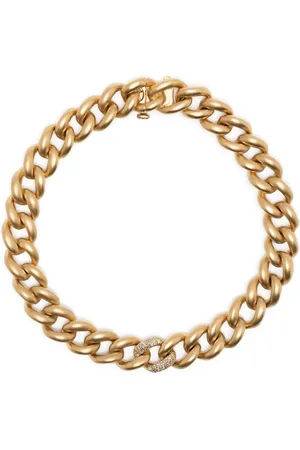 Shay Pulsera de cadena Single Pavé en oro amarillo de 18 ct