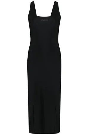 ROTATE Vestido midi con aplique de cristal