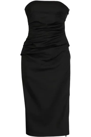 MATICEVSKI Vestido palabra de honor fruncido
