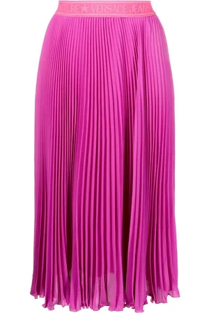 VERSACE Falda midi con cinturilla del logo