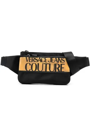 VERSACE Riñonera con cremallera y logo estampado