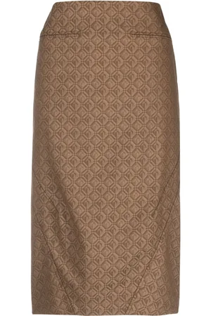 Marine Serre Falda midi Moon Diamant en jacquard