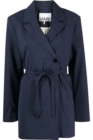 Ganni Chaqueta con cintura lazada