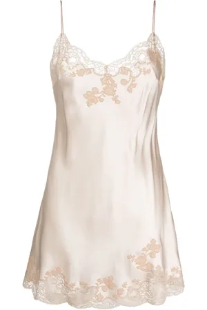 CARINE GILSON Slip dress con encaje bordado