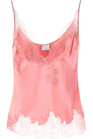 CARINE GILSON Top sin mangas con encaje floral