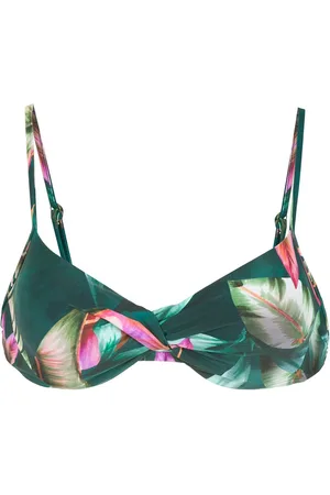 Lygia & Nanny Top de bikini Fiji con estampado de hojas